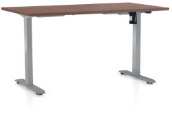 Rauman Masa inaltime reglabila OfficeTech A, 140 x 80 cm, bază gri, nuca