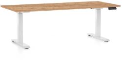 Rauman Masă înălțime reglabilă OfficeTech C, 180 x 80 cm, picioare albe, stejar kraft