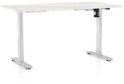 Rauman Masă înălțime reglabilă OfficeTech A, 140 x 80 cm, picioare albe, frasin alb