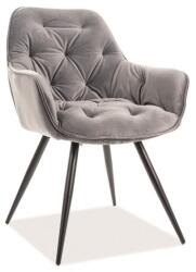 SIGNAL MEBLE Scaun de bucaterie Cherry Velvet, gri/negru (CHERRYVCSZ)