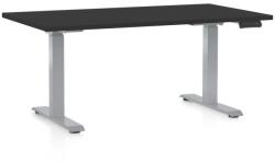 Rauman Masa inaltime reglabila OfficeTech D, 140 x 80 cm, bază gri, negru