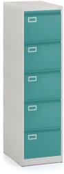 Rauman Dosar metalic A4 - 5 sertare, 45, 5 x 62 x 162, 5 cm, incuietoare cilindrica, verde - ral 6033 Dulap arhivare
