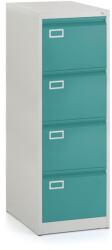 Rauman Dosar metalic A4 - 4 sertare, 45, 5 x 62 x 132 cm, încuietoare cilindrică, verde - ral 6033 Dulap arhivare