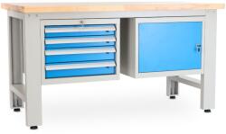 Rauman Masa atelier Stejar masiv-41, 150 cm, 2 cutii suspendate, stejar