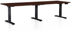 Rauman Masă înălțime reglabilă OfficeTech Long, 240 x 80 cm, picioare negre, wenge