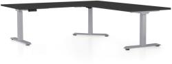 Rauman Masa inaltime reglabila OfficeTech Angle, 180 x 200 cm, bază gri, negru
