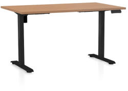 Rauman Masa inaltime reglabila OfficeTech B, 140 x 80 cm, bază neagră, fag