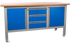 Rauman Masa de atelier cu sertare, 169 × 60 × 86, 5 cm, albastru - ral 5012 (WS09)