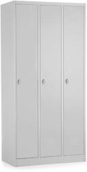 Rauman Dulap metalic - 3 compartimente, 90 x 50 x 180 cm, blocare cu rotire, gri deschis - ral 7035