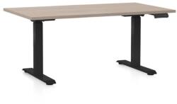 Rauman Masa inaltime reglabila OfficeTech C, 120 x 80 cm, bază neagră, stejar