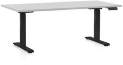 Rauman Masa inaltime reglabila OfficeTech D, 160 x 80 cm, bază neagră, gri deschis