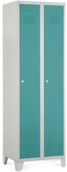 Rauman Dulap metalic, 60 x 50 x 190 cm, picioare fixe, încuietoare cilindrică, verde - ral 6033