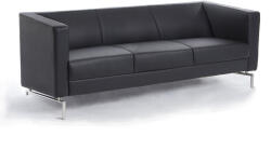 Rauman Canapea Manhattan 2, trei locuri, neagra (S-07, 2 SE, REAL LEA) Canapea