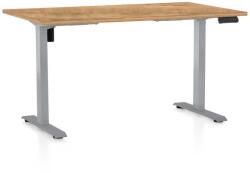 Rauman Masă înălțime reglabilă OfficeTech B, 120 x 80 cm, picioare gri, stejar auriu