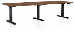 Rauman Masă înălțime reglabilă OfficeTech Long, 240 x 80 cm, picioare negre, stejar silverjack