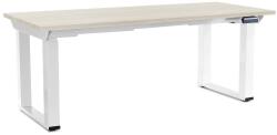 Rauman Masă înălțime reglabilă OfficeTech Strong 180 x 80 cm, picioare albe, frasin alb
