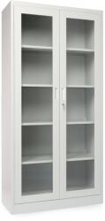 Rauman Dulap metalic universal cu ușă din sticlă, 90 x 40 x 185 cm, încuietoare cu cilindru, gri deschis - ral 7035 (C12-1) Dulap arhivare