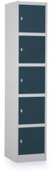 Rauman Dulap metalic - 5 cutii, 38 x 45 x 185 cm, twist lock, antracit - ral 7016