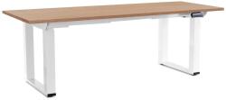 Rauman Masă înălțime reglabilă OfficeTech Strong 200 x 80 cm, picioare albe, stejar