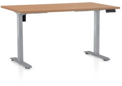 Rauman Masa inaltime reglabila OfficeTech B, 140 x 80 cm, bază gri, fag