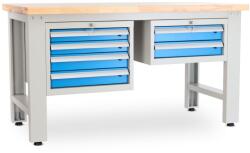 Rauman Masa atelier stejar masiv-42, 150 cm, 2 cutii suspendate, stejar