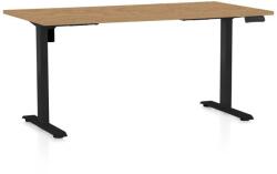 Rauman Masă înălțime reglabilă OfficeTech B, 160 x 80 cm, picioare negre, stejar piatra