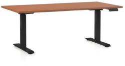 Rauman Masa inaltime reglabila OfficeTech D, 160 x 80 cm, bază neagră, cireașă
