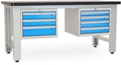 Rauman Masa atelier Solid MDF-34, 180 cm, 2 cutii suspendate, negru