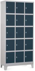 Rauman Dulap metalic - 15 cutii, 90 x 40 x 195 cm, picioare fixe, încuietoare pentru lacăt, antracit - ral 7016