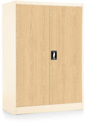 Rauman Dulap metalic universal mediu cu imitație de lemn, 90 x 40 x 120 cm, încuietoare cu cilindru, fag / ral 9003 (C01-D; W-1; RAL9003) Dulap arhivare