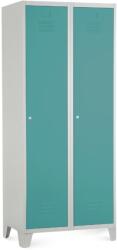 Rauman Dulap metalic, 80 x 50 x 190 cm, picioare fixe, încuietoare cilindrică, verde - ral 6033
