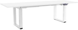 Rauman Masă înălțime reglabilă OfficeTech Strong 240 x 80 cm, picioare albe, alb