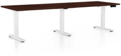 Rauman Masă înălțime reglabilă OfficeTech Long, 240 x 80 cm, picioare albe, wenge