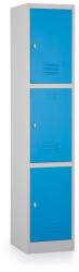 Rauman Dulap metalic - 3 cutii, 38 x 45 x 185 cm, blocare, albastru - ral 5012