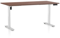 Rauman Masa inaltime reglabila OfficeTech B, 160 x 80 cm, bază albă, nuca