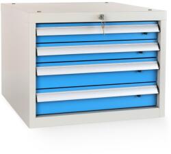 Rauman Dulap pentru masa atelier Solid, 4 sertare, albastru - ral 5012 (DD04)