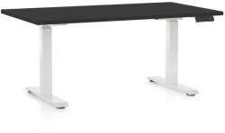Rauman Masa inaltime reglabila OfficeTech D, 120 x 80 cm, bază albă, negru