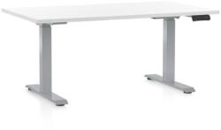 Rauman Masa inaltime reglabila OfficeTech D, 120 x 80 cm, bază gri, alb