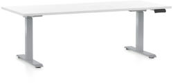 Rauman Masa inaltime reglabila OfficeTech D, 180 x 80 cm, bază gri, alb