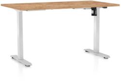 Rauman Masă înălțime reglabilă OfficeTech A, 120 x 80 cm, picioare albe, stejar kraft