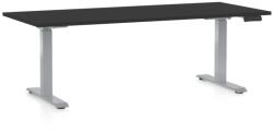 Rauman Masa inaltime reglabila OfficeTech D, 180 x 80 cm, bază gri, negru