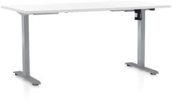 Rauman Masa inaltime reglabila OfficeTech A, 160 x 80 cm, bază gri, alb