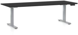 Rauman Masa inaltime reglabila OfficeTech D, 200 x 80 cm, bază gri, negru