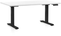 Rauman Masa inaltime reglabila OfficeTech D, 140 x 80 cm, bază neagră, alb