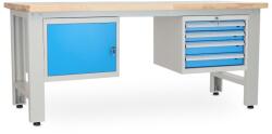 Rauman Masa atelier Stejar masiv-14, 210 cm, 2 cutii suspendate, stejar