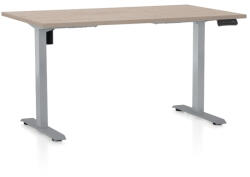 Rauman Masa inaltime reglabila OfficeTech B, 140 x 80 cm, bază gri, stejar