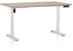 Rauman Masa inaltime reglabila OfficeTech B, 140 x 80 cm, bază albă, stejar
