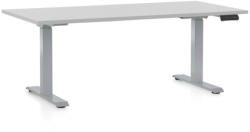 Rauman Masa inaltime reglabila OfficeTech D, 160 x 80 cm, bază gri, gri deschis