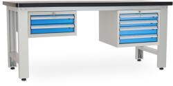 Rauman Masa atelier Solid MDF-24, 210 cm, 2 cutii suspendate, negru