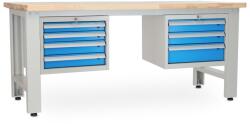 Rauman Masa atelier stejar masiv-43, 210 cm, 2 cutii suspendate, stejar